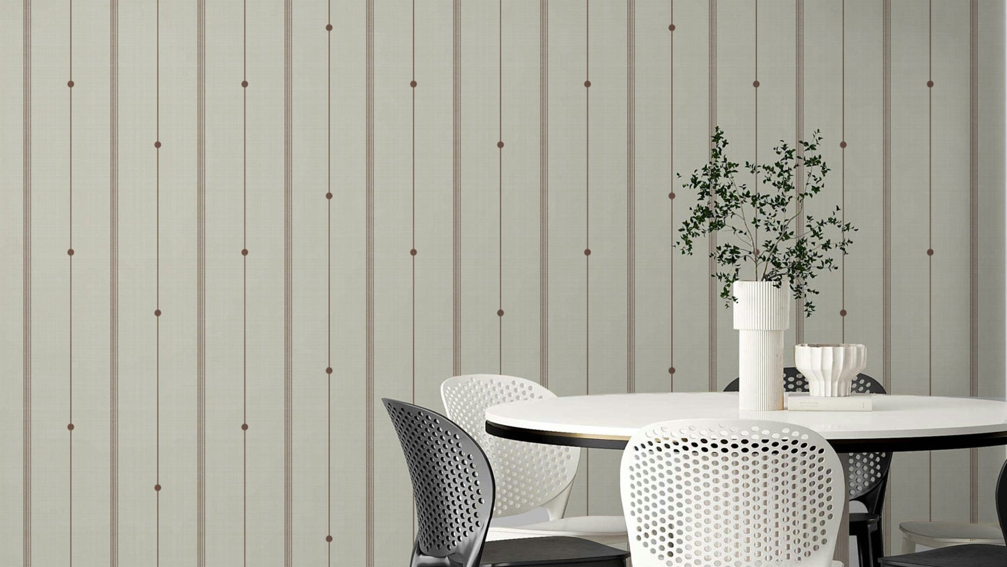 Refined Minimal Stripes Buttercream-Sienna Wallpaper with soft tones

