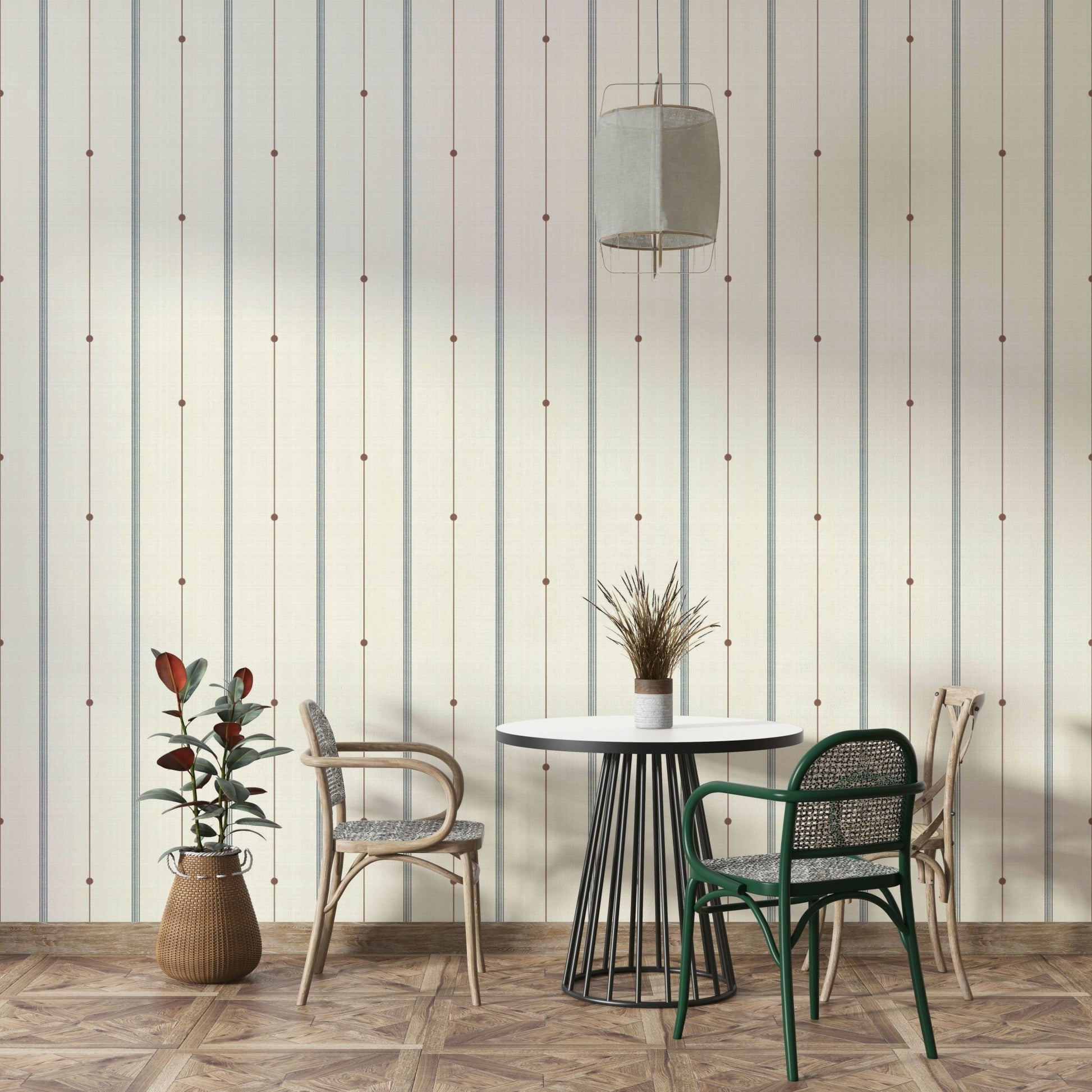 Classic striped wallpaper with subtle, minimalist design

