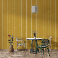 Refined mustard wallpaper with clean, modern striped design

