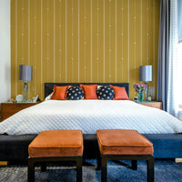 Minimalist mustard stripes creating a vibrant atmosphere

