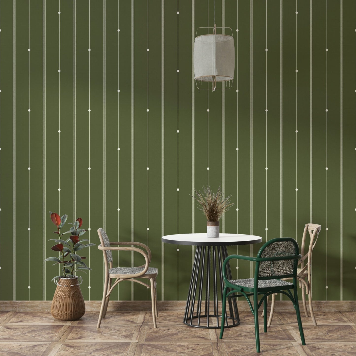 Minimalist olive drab wallpaper with subtle striped design

