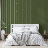 Olive drab striped wallpaper for timeless, nature-inspired decor


