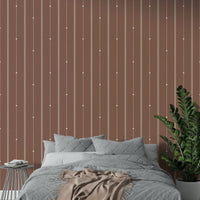 Calming sienna dust tones in minimal striped wallpaper

