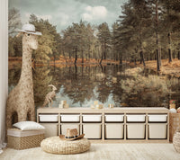 quiet lake at sunrise or sunset

