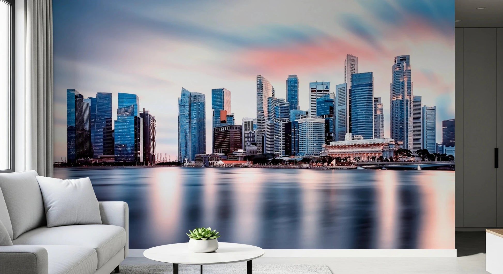 Reflective Metropolis Wall Mural