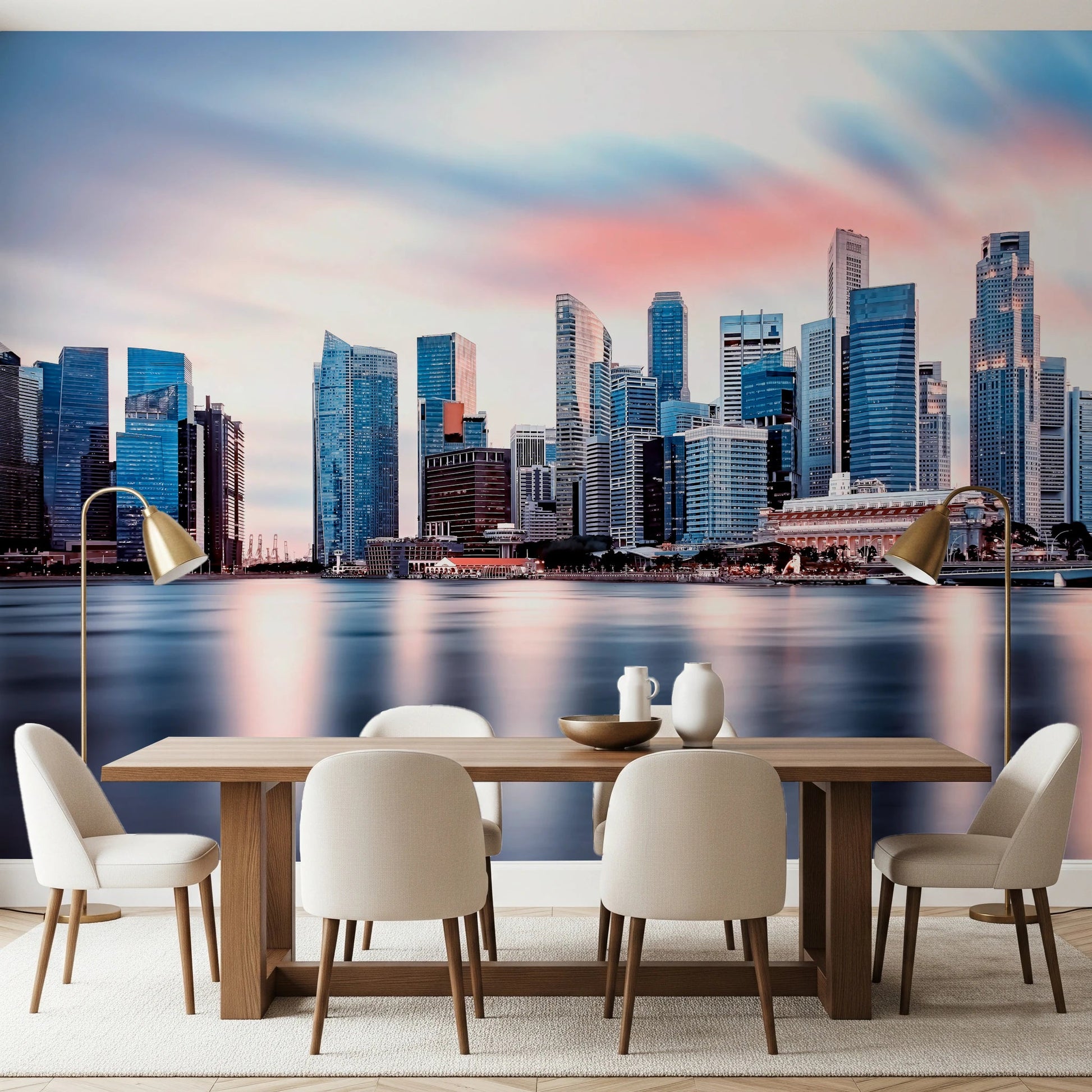 Reflective Metropolis Wall Mural