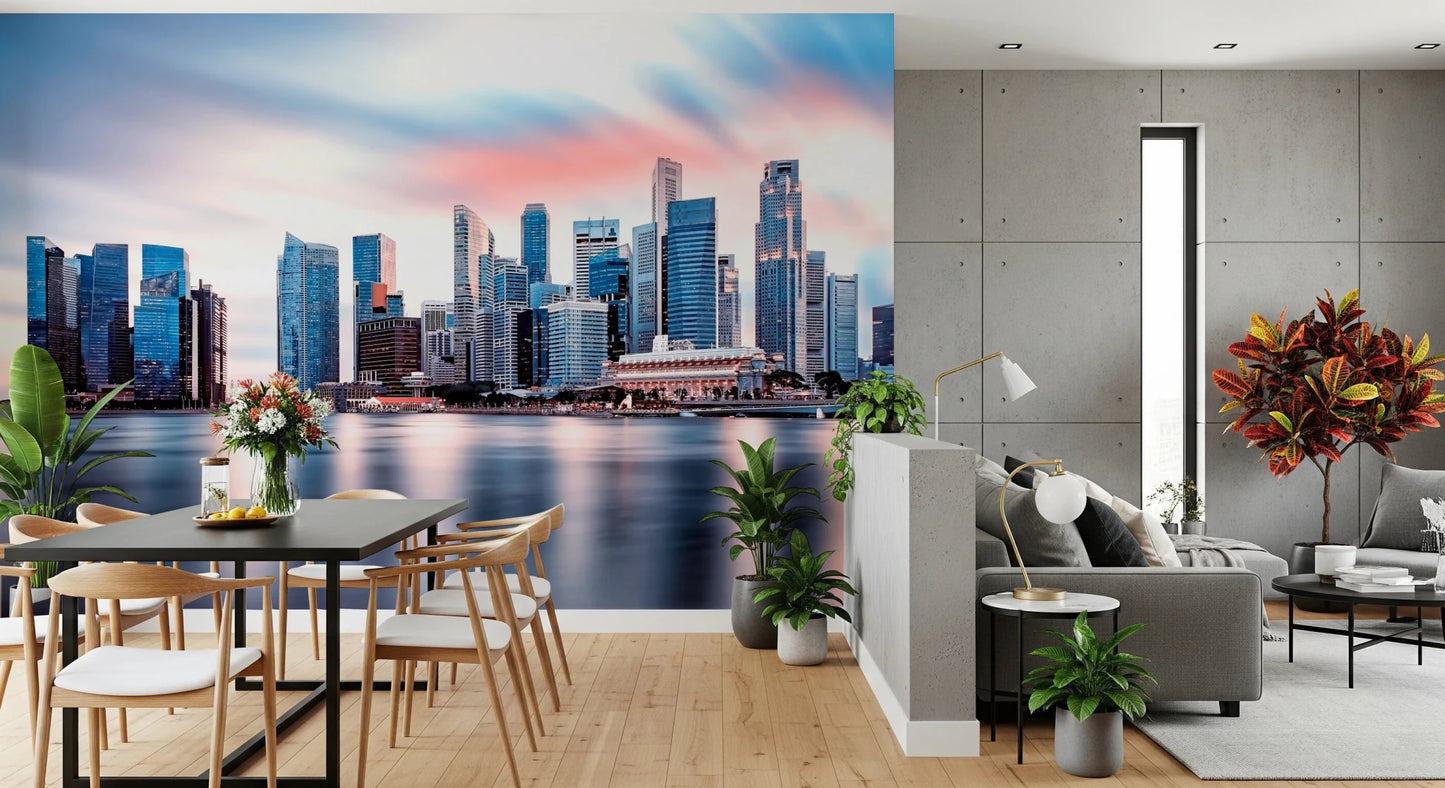 Reflective Metropolis Wall Mural