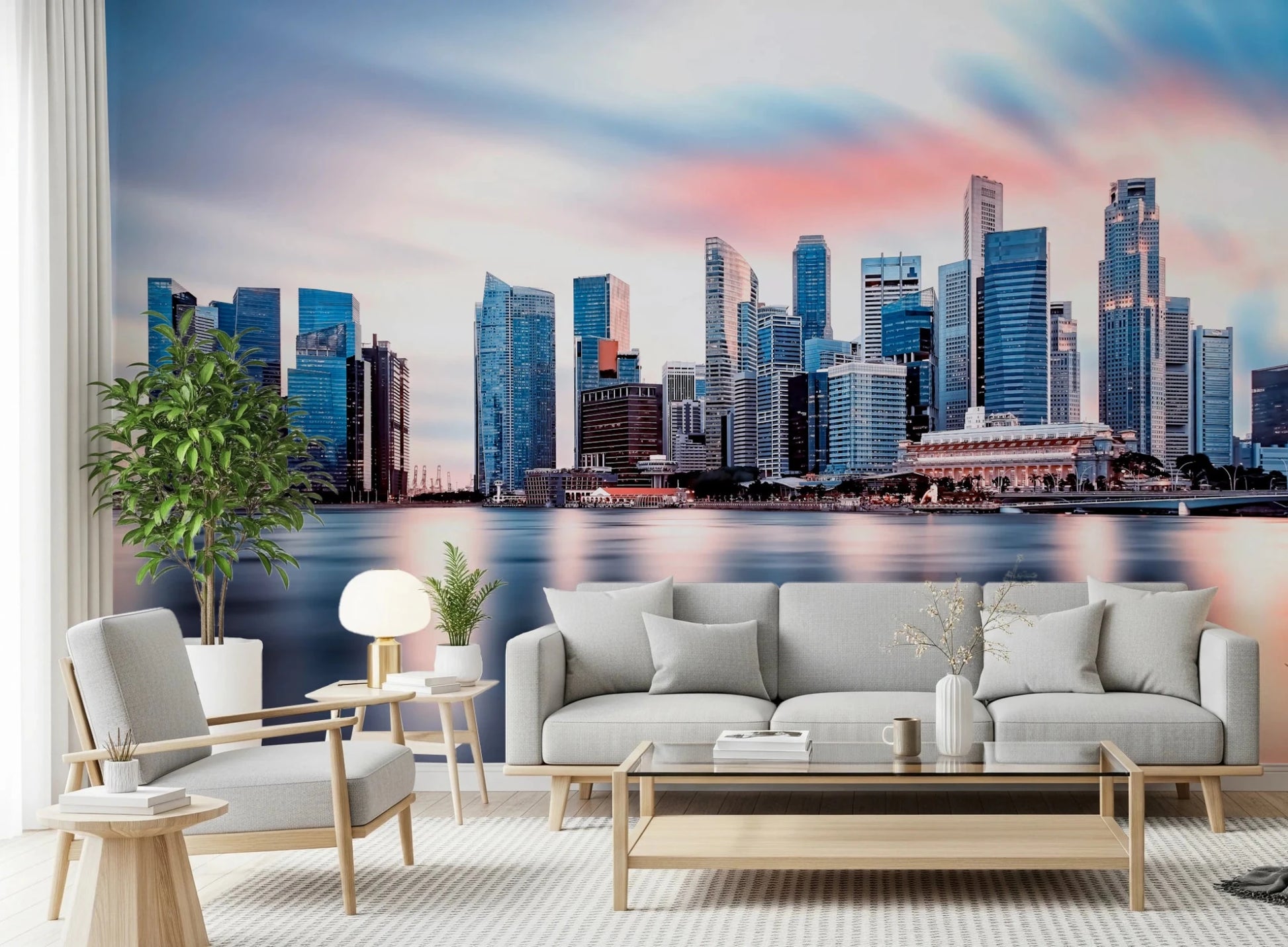 Reflective Metropolis Wall Mural