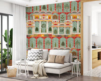 Update a hallway with the Regal Mughal Garden wall mural patterns.