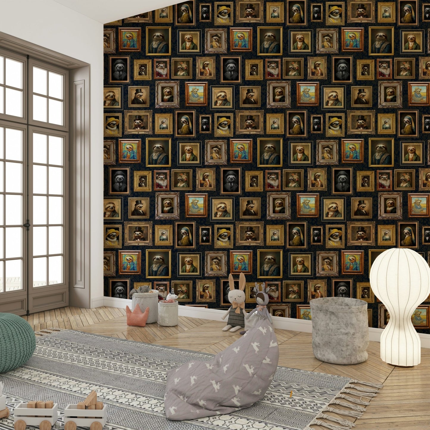 Regal Sloths Gallery Wallpaper.

