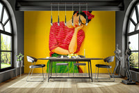 Soft beige and blush tones in serene wall design

