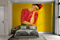 Meditative wall mural evoking quiet reflection

