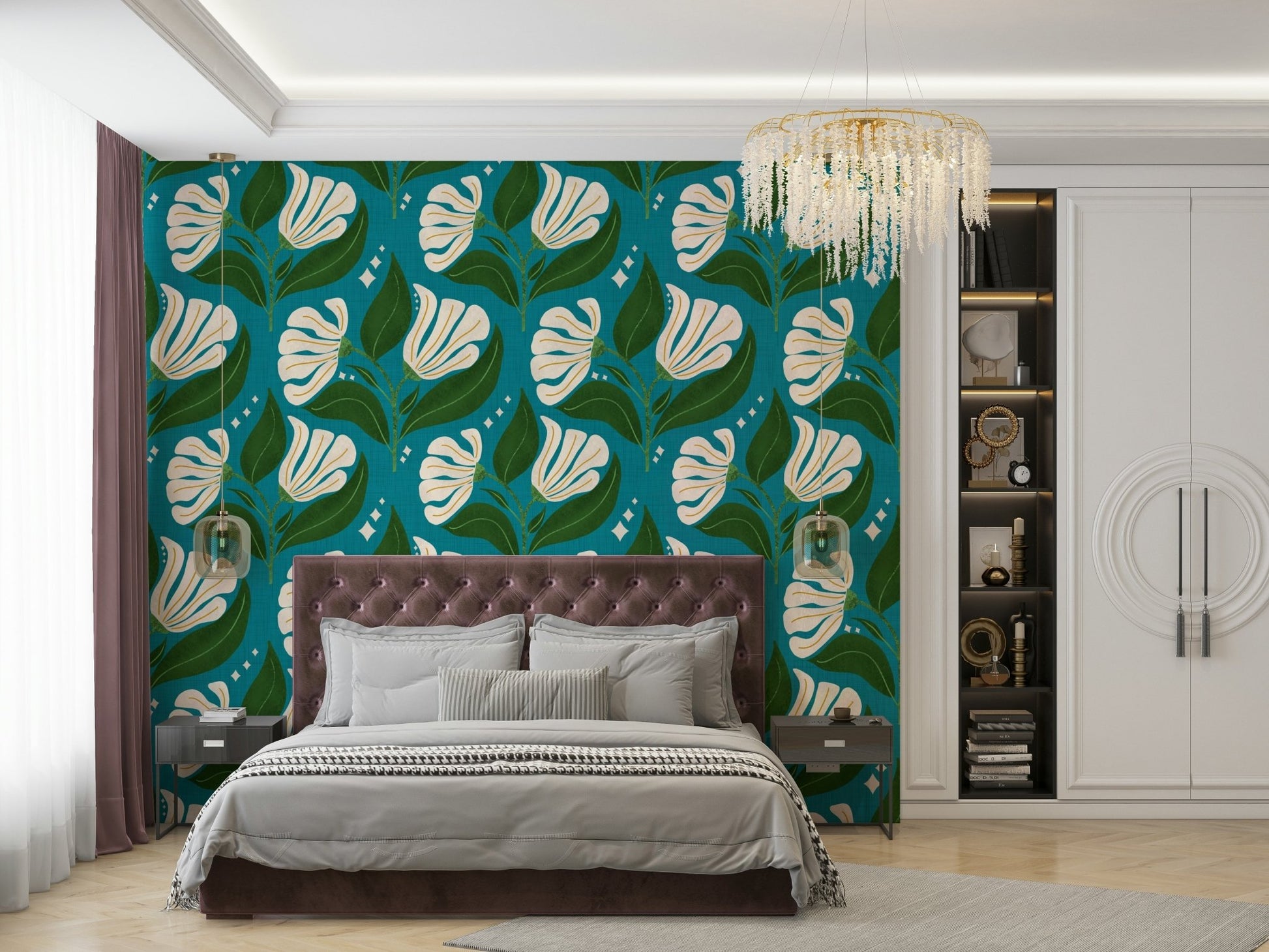 The style is reminiscent of 1970s design.
