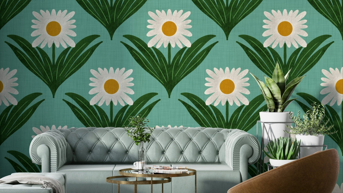 A vibrant and energetic retro wallpaper pattern.
