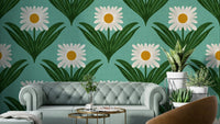 A vibrant and energetic retro wallpaper pattern.
