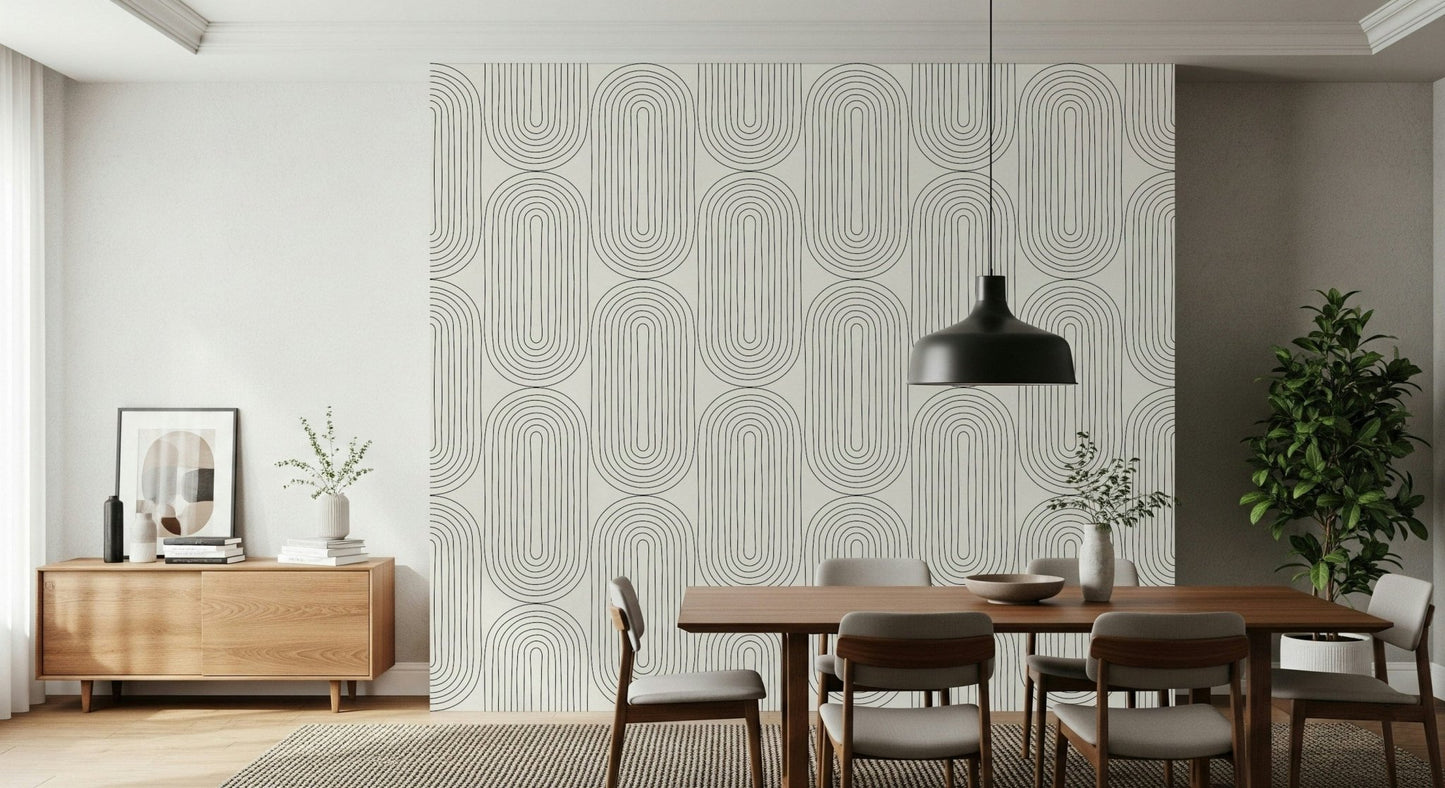Abstract Arches wall mural, custom wallpaper, sophisticated, endless arches.