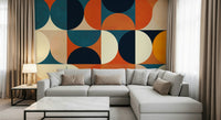 A beautiful modern art wall mural for a living room.