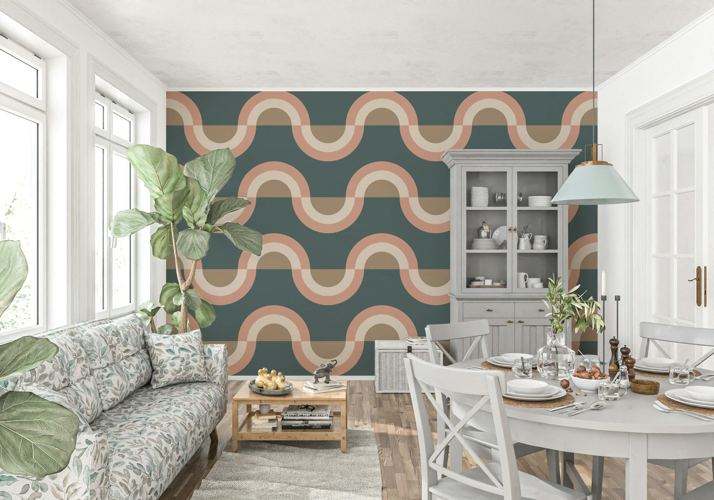 Modern Retro Arcs Decor Wallpaper⁠