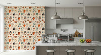 Orange Pod Chair Wallpaper, Atomic Retro Objects, Distinctive Look.