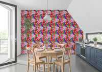 Retro Bloom Flower Fruit Burst Wallpaper⁠