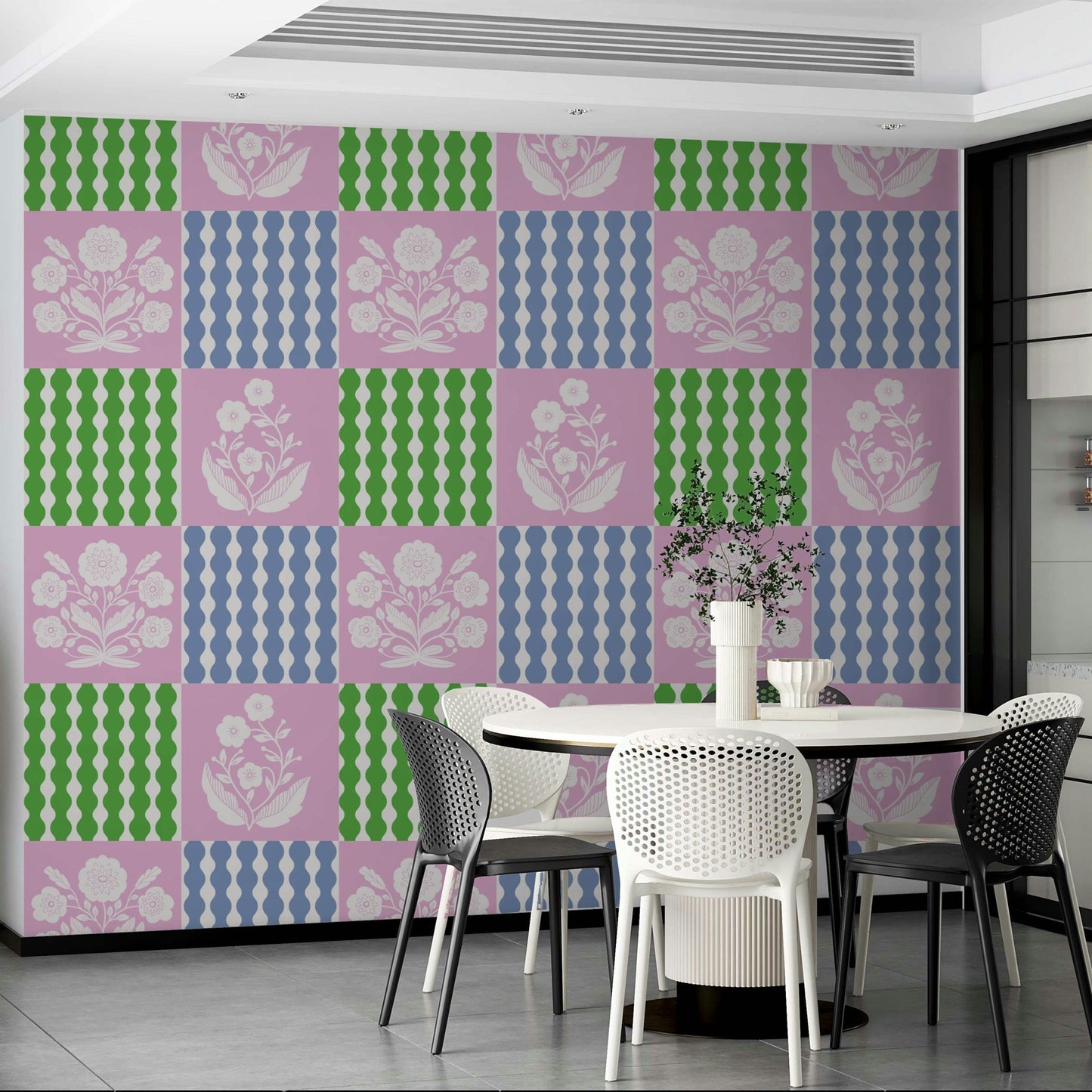 Reminiscent of vintage fabric designs.

