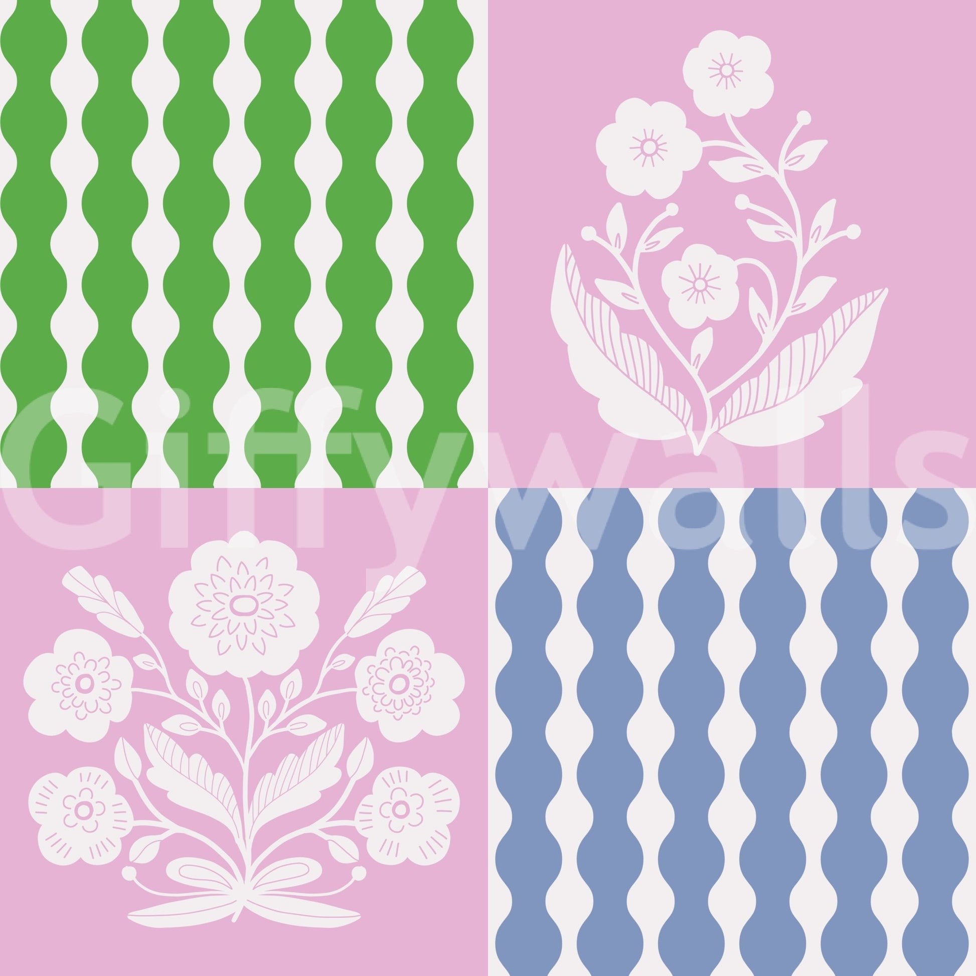 High-resolution retro floral patchwork.


