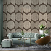 A beautiful Bauhaus circle wallpaper mural for a rustic room.

