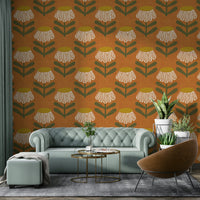 Mid century daisy wallpaper

