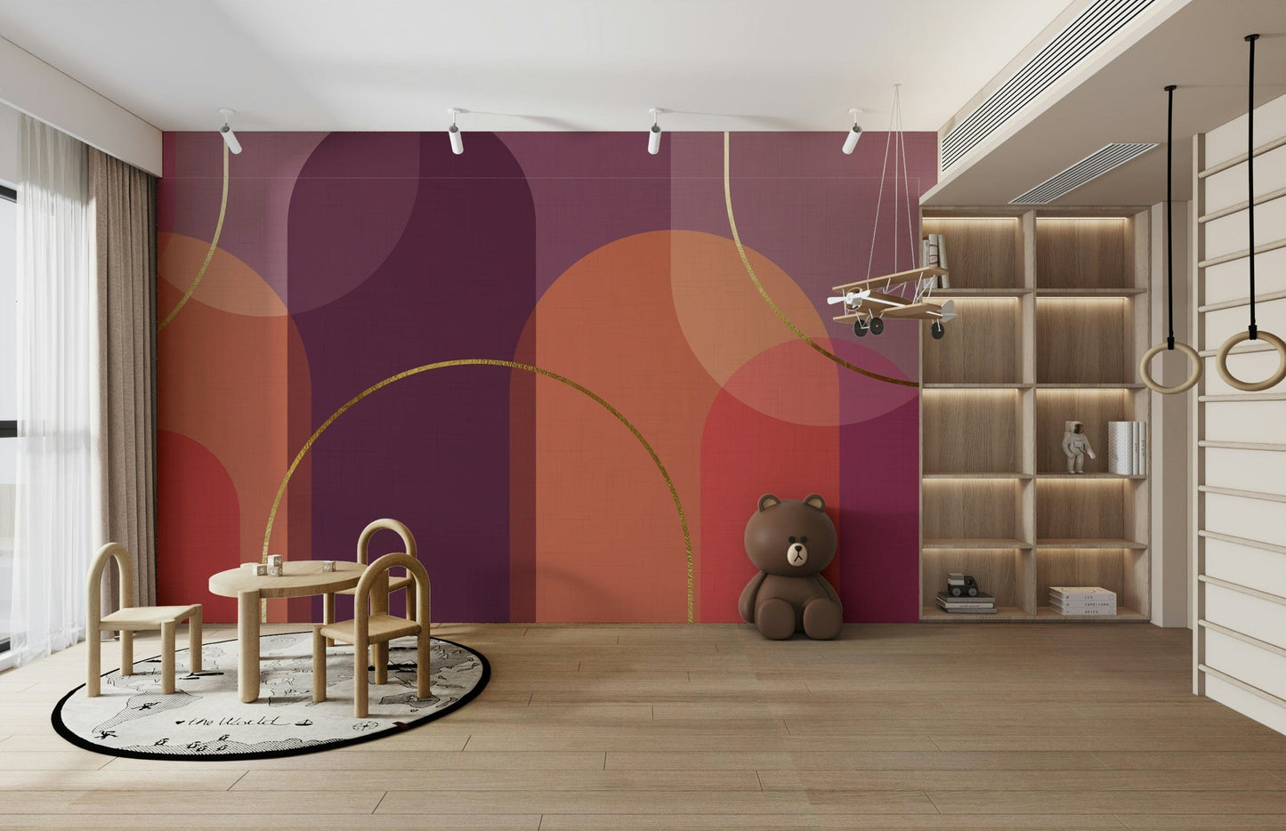 The pattern repeats seamlessly across the entire wall.
