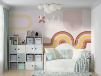 Retro Curves and Boho Wall Design Print

