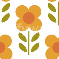Simple retro daisy wallpaper for walls

