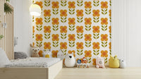 Groovy daisy pattern wallpaper for walls


