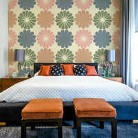 The design is both abstract and floral.
