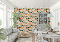 Geometric half circle wallpaper pattern