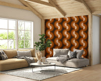 A peaceful abstract pattern mural on decorative wallpaper.

