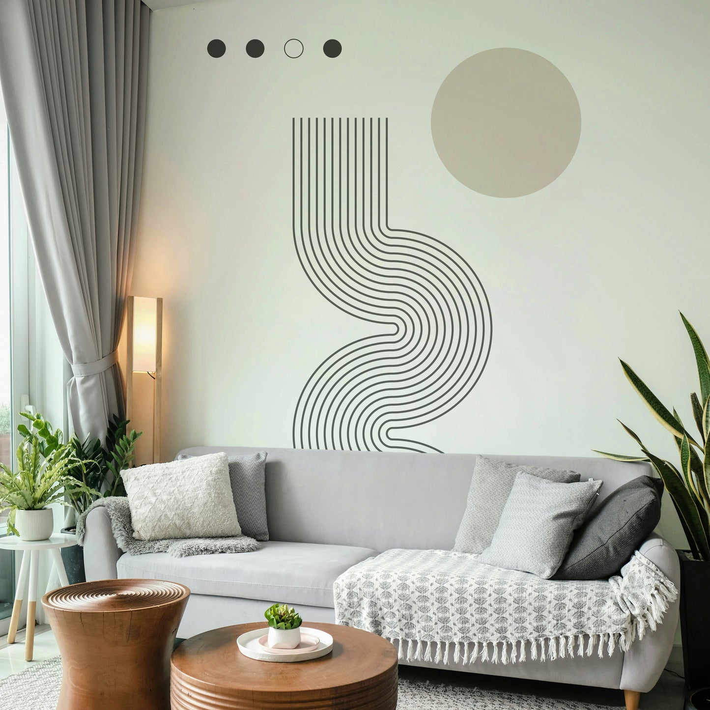 Retro Geometric Flow Wall Mural
