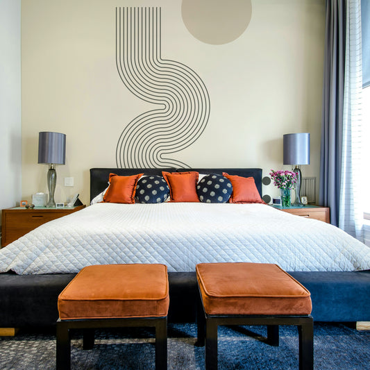 Retro Geometric Flow Wallpaper Mural