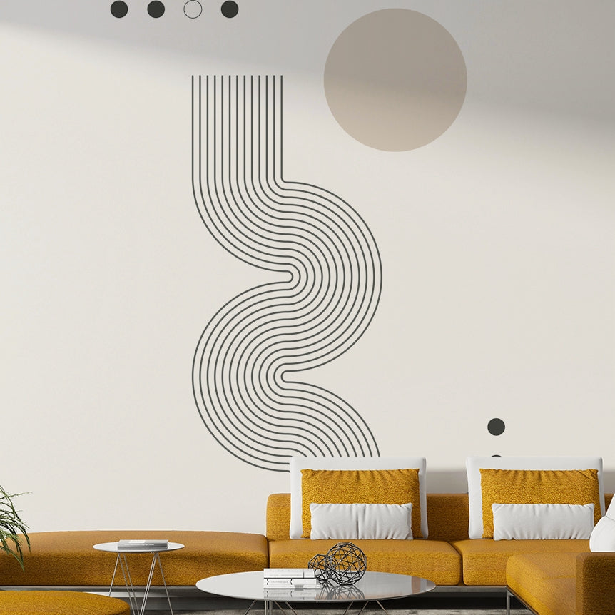Retro Geometric Flow Wall Mural