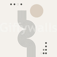 Retro Geometric Flow Wall Mural