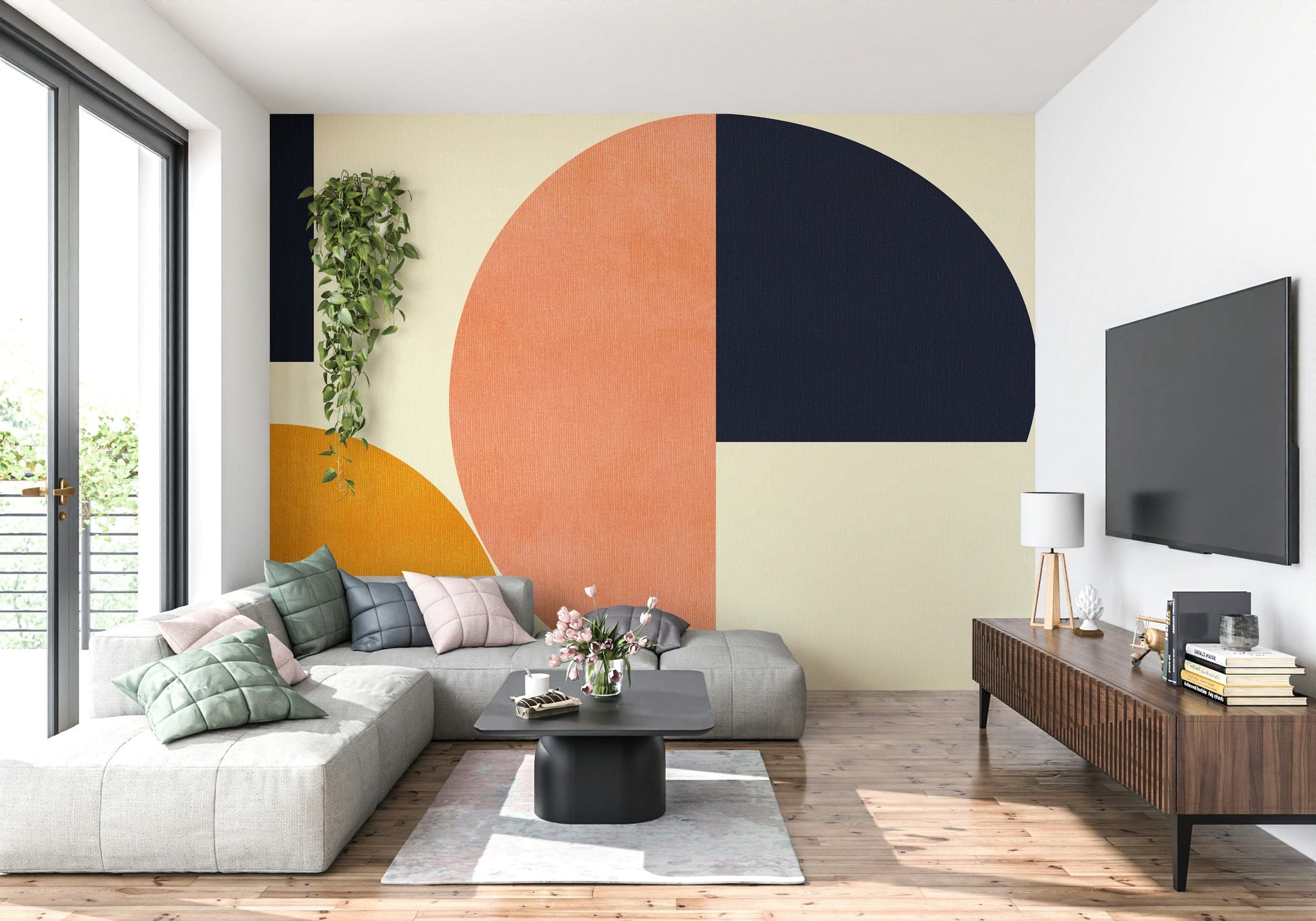 A serene abstract pattern wall mural for your decor.