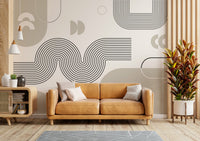 Bold Retro Geometric Waves Wall Decor

