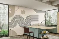 Abstract Retro Geometric Waves Artwork

