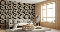 Abstract shape wallpaper in blush and cream