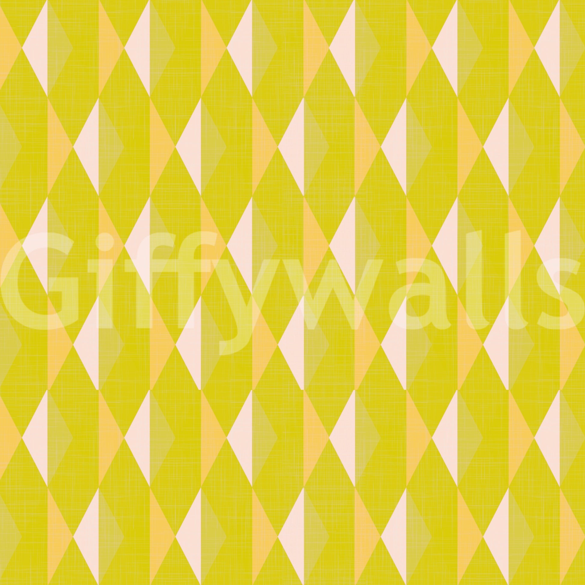 Lemon Rhombus retro revival yellow and peach pattern.