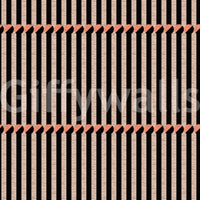 Retro Lines wallpaper swatch detail of tan vertical slats on black with coral highlights