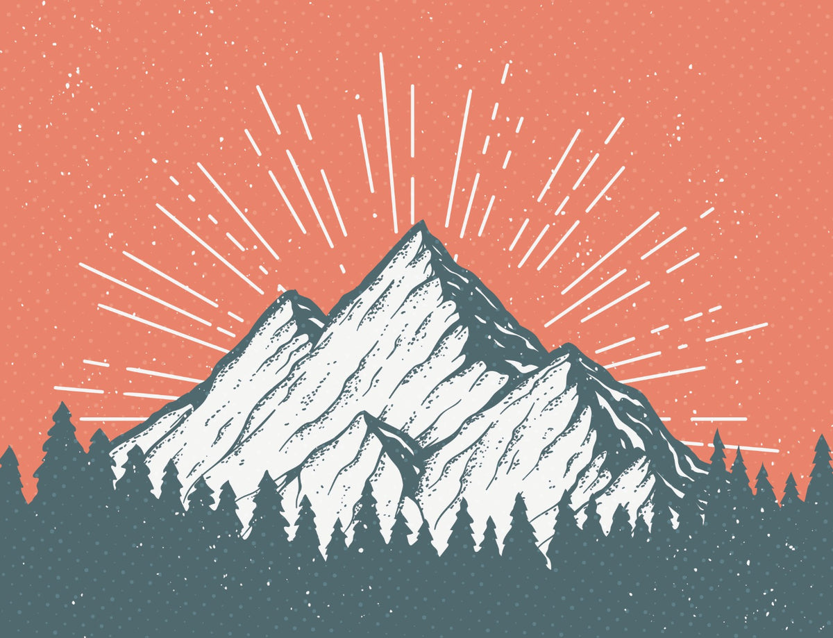 Snow Peak Mountain Children Wallpaper Mural in your room
