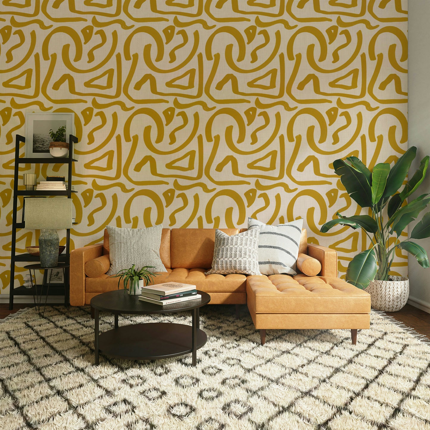 Artistic abstract wallpaper with retro scribble patterns

