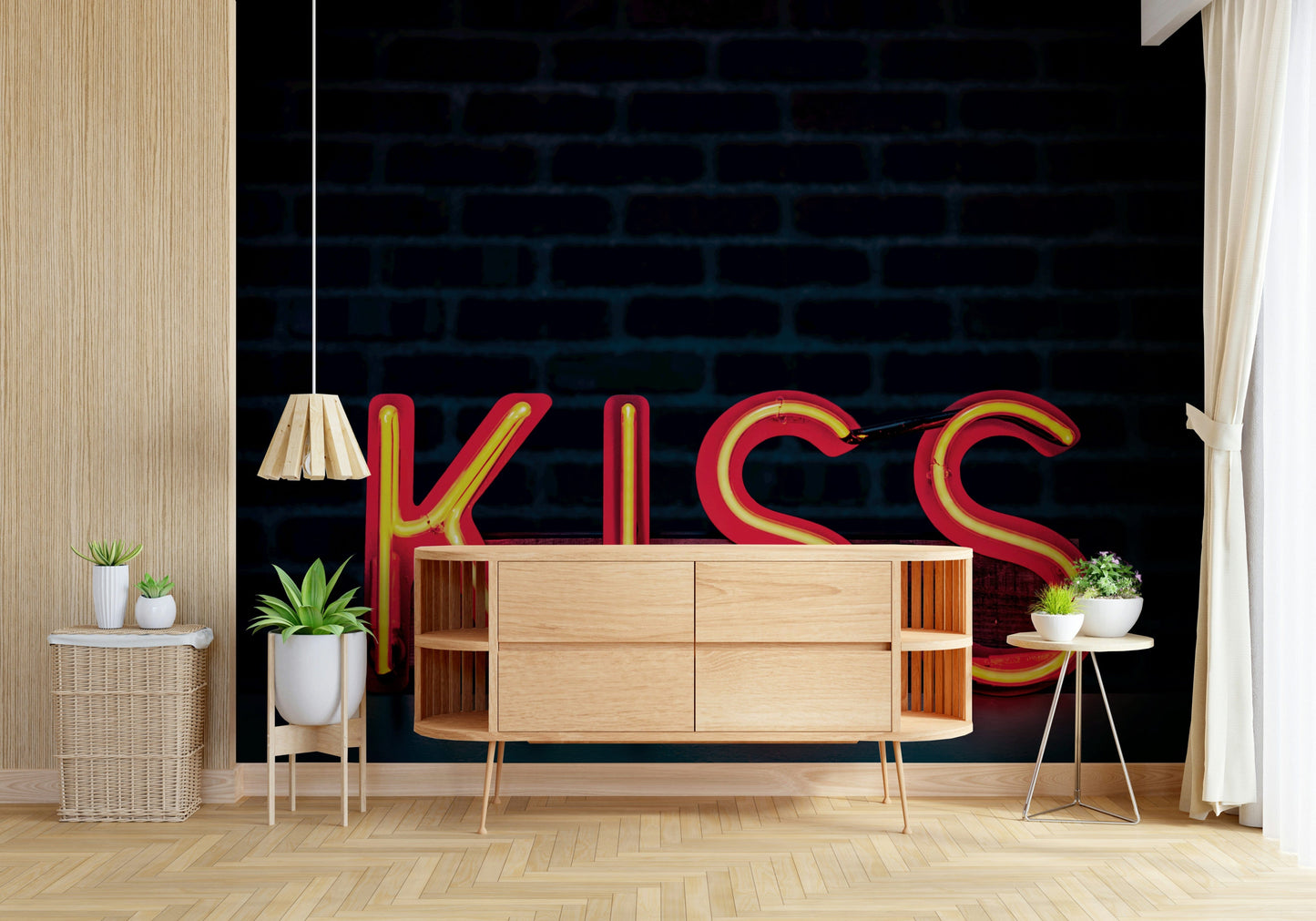 Neon Kiss Wall Mural -2226249