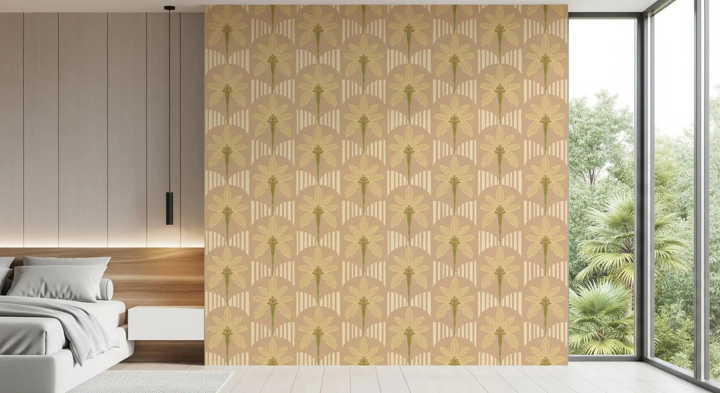 Retro Oasis Palms Wallpaper⁠