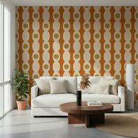 Mid-century modern pattern mural showcasing bold, simple geometric forms.